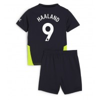 Maglia Calcio Manchester City Erling Haaland #9 Seconda Divisa Bambino 2024-25 Manica Corta (+ pantaloncini)